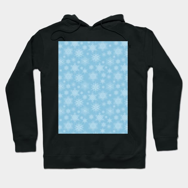 Snow Fall - Light Blue Monochrome  - Cozy Winter Collection Hoodie by GenAumonier